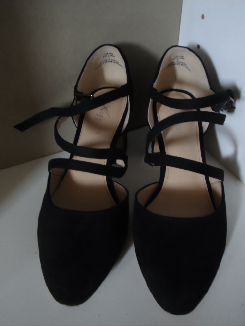 Xappeal Black Strappy Pointed-Toe Heels